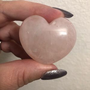 Heart Shaped Rose Quartz Palm Stone - Approx: 1.8”